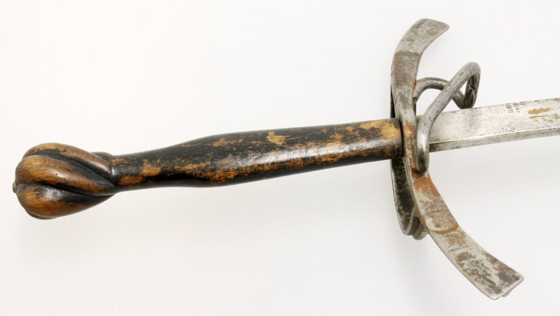 Stoßschwert / BohrschwertHergestellt im 19. Jh. unter Verwendung älterer Teile. Zweischneidige - Bild 3 aus 6