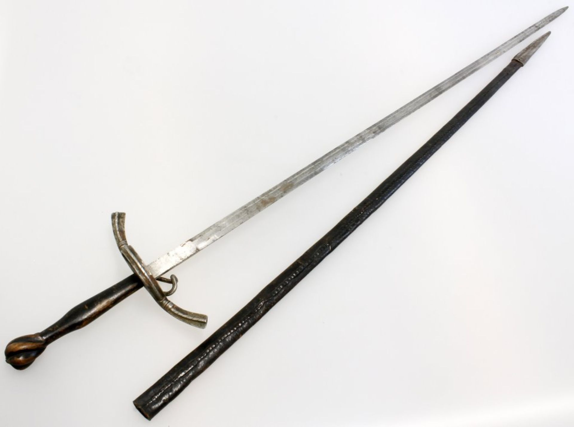 Stoßschwert / BohrschwertHergestellt im 19. Jh. unter Verwendung älterer Teile. Zweischneidige - Bild 2 aus 6