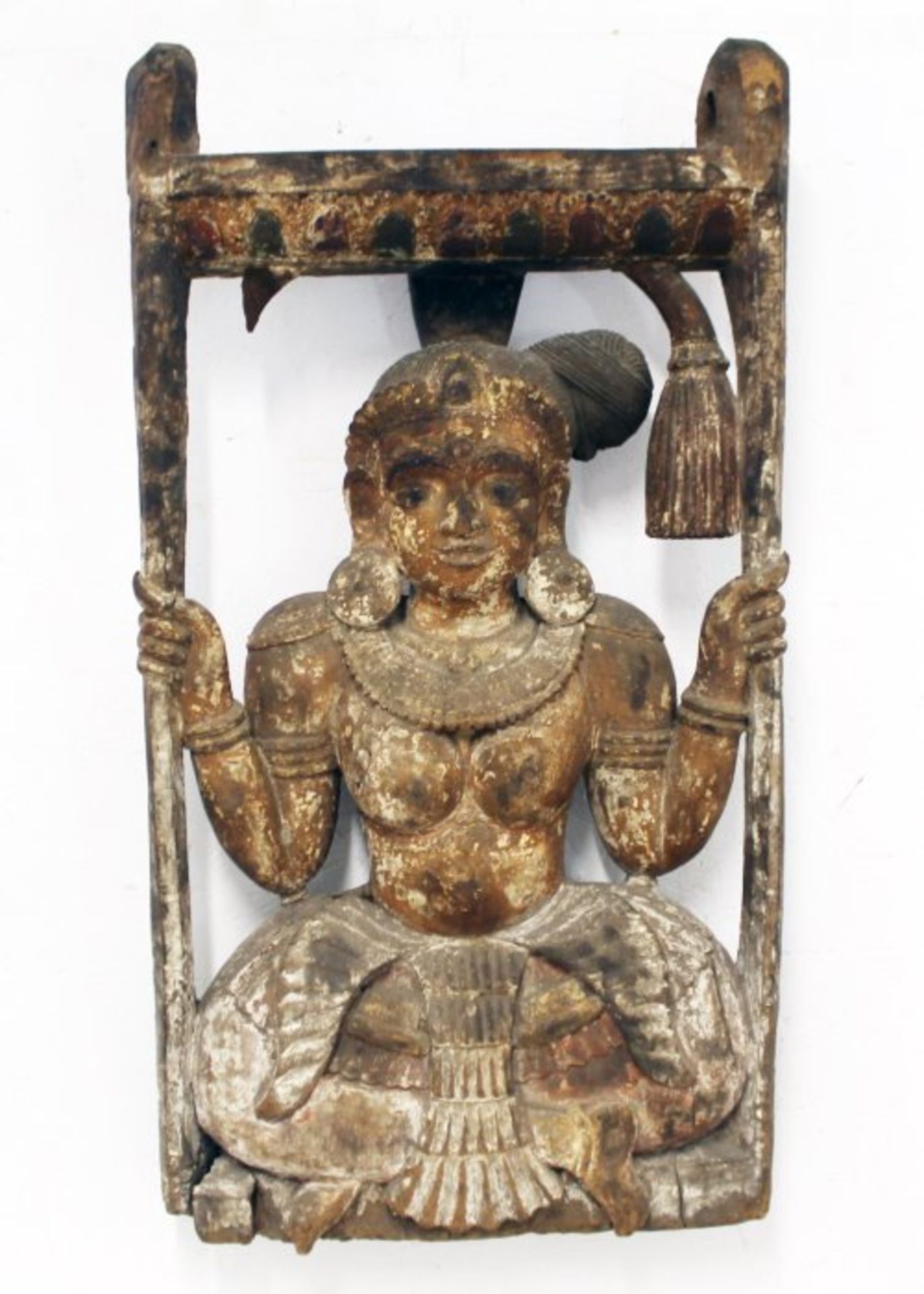 Sava-Vadi Figur Tamil Nadu/Madras - Indien 19. JahrhundertVollplastische Holzschnitzerei, Figur