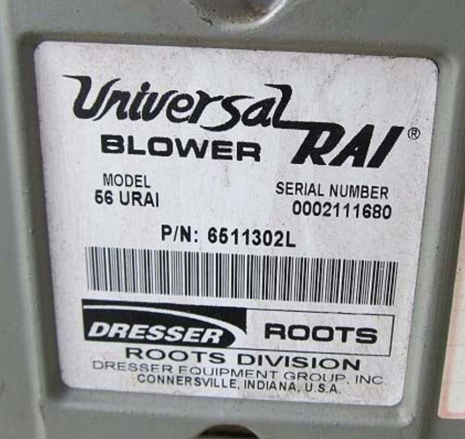 DRESSER ROOTS UNIVERSAL RAI 56URAI 15 HP BLOWER SYSTEM - Image 4 of 4