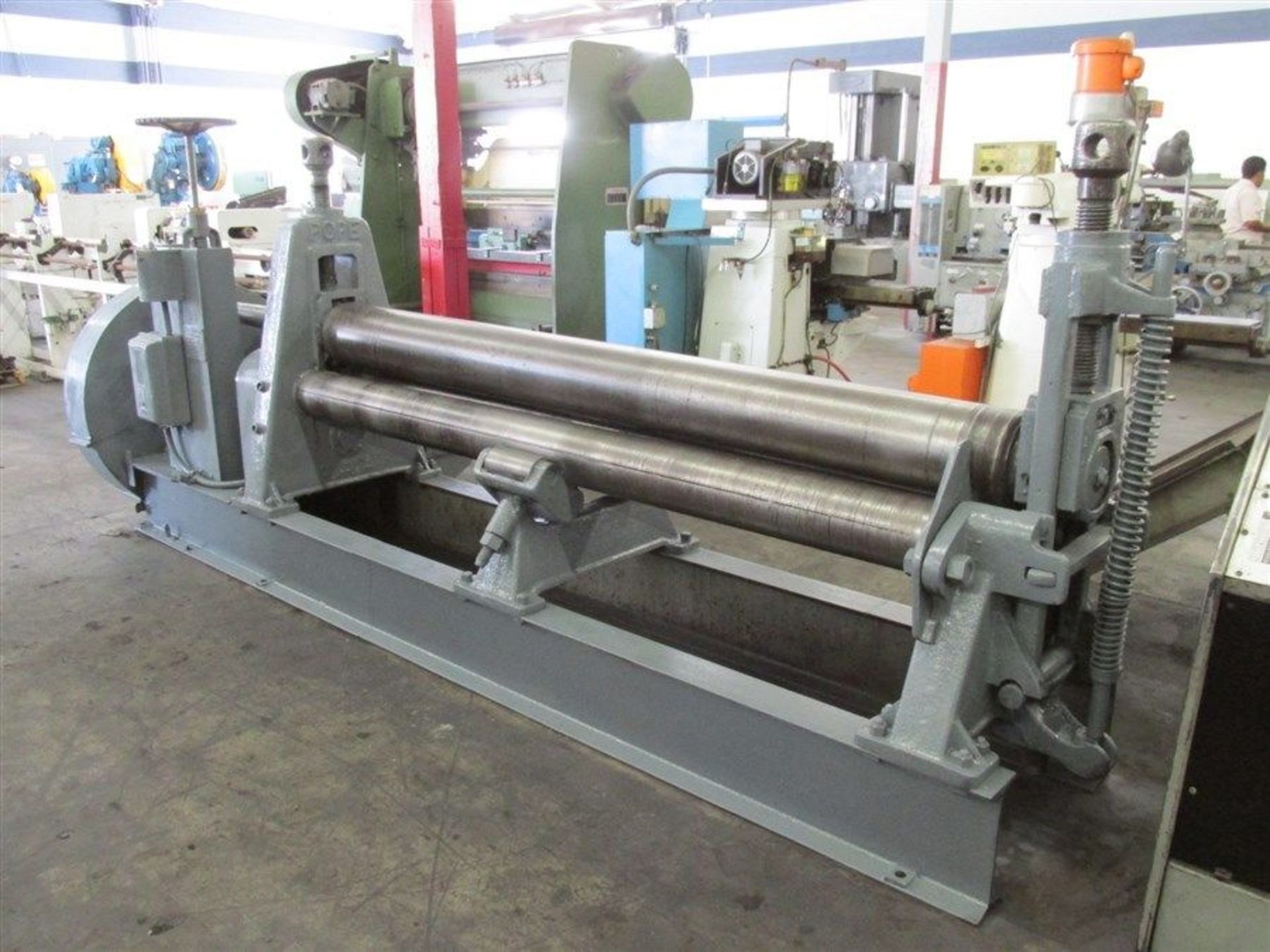 8' POPE MACHINE CO PLATE ROLL MACHINE 3/8" CAPACITY at 8' LENGTH 10 HP MOTOR - Image 10 of 10