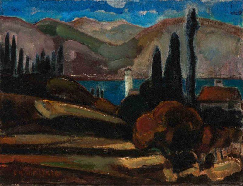 Dirk Filarski (Amsterdam 1885 - Zeist 1964) Mountain landscape Lago di Garda (autumn 1920) Signed