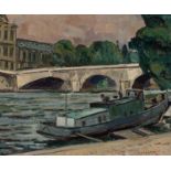 Dirk Filarski (Amsterdam 1885 - Zeist 1964) Bridge in Paris Signed and dated 30 l.r. Oil on