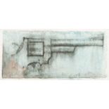 Peter Engelen (Tilburg 1962) Smith & Wesson Signed with initials l.l. Oil pastel on paper, 20.4 x