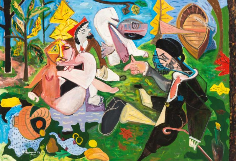 Richard Baumgart (New York City 1946) The Picnic (After Monet) Signed and dated '88 l.l. Oil on