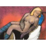Olga Sinclair (Panama City 1957) Untitled (Reclining nude) Signed and dated 89 l.r. Pastel and