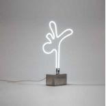 Titia Ex (Terwinselen 1959) Neon doll (1996) Neon (white) light sculpture on aluminium transformer