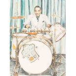 Elise Tak (Voorburg 1957) Chick Webb Signed and dated June 10 1987 l.r. Mixed media on paper, 98.4