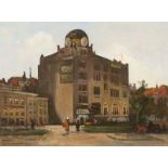 Maurits Monnickendam (Amsterdam 1863 - 1933) Stadsgezicht Amsterdam (Diamantbeurs) Signed and dated