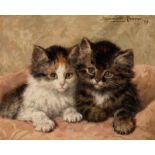 Henriette Ronner-Knip (Amsterdam 1821 - Elsene 1909) Two kittens Signed and dated 97 u.r. Oil on