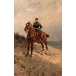 Hermanus Willem Koekkoek (Amsterdam 1867 - 1929) French Cavalry man Signed and dated 1888 l.l. Oil