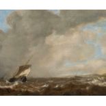 Dutch School (17th century) Ships in choppy waters With monogram JR l.l. Oil on panel, 30.4 x 35.8