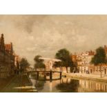 Johannes Christiaan Karel Klinkenberg (The Hague 1852 - 1924) A view of a sunny canal (capriccio)
