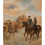 George Hendrik Breitner (Rotterdam 1857 - Amsterdam 1923) Cavalry manoeuvre (1880-1884) Signed l.l.