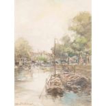 Johan Hendrik van Mastenbroek (Rotterdam 1875 - 1945) View of Delfshaven Signed l.l. Watercolour on