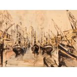 Johan Hendrik van Mastenbroek (Rotterdam 1875 - 1945) Harbour - Hoboken New Jersey, New York Signed