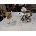 DECORATIVE METAL BIKE AND WICKER PRAM