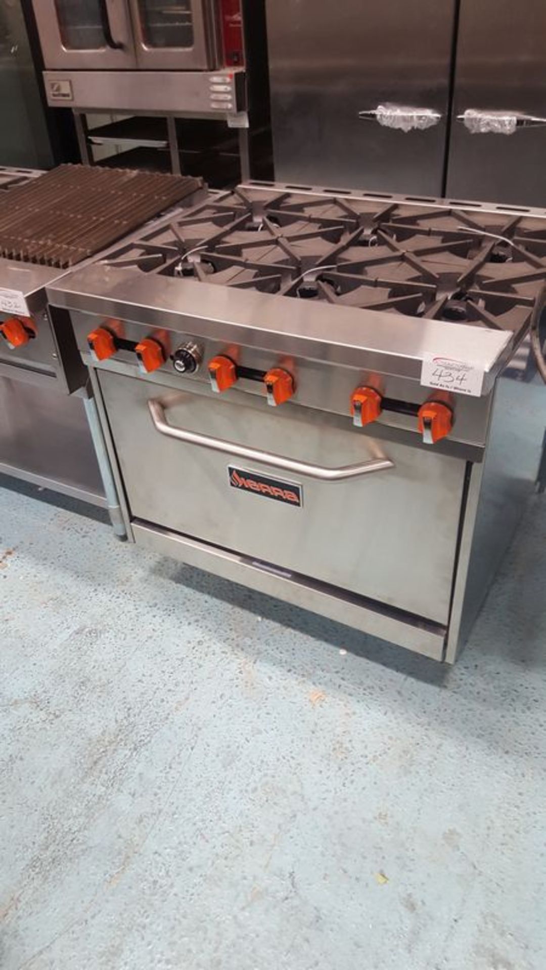 Sierra 6 burner Gas Range with backsplash - appears to be new