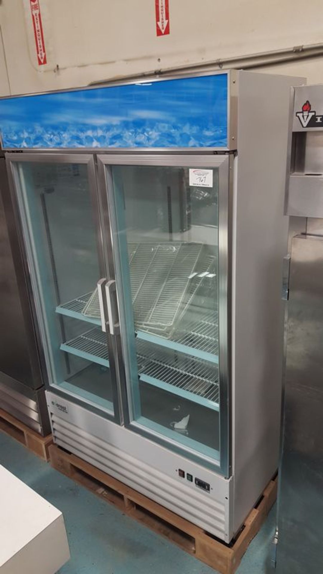 Everest 2 Door display freezer - on original skid - New Price $2995.00
