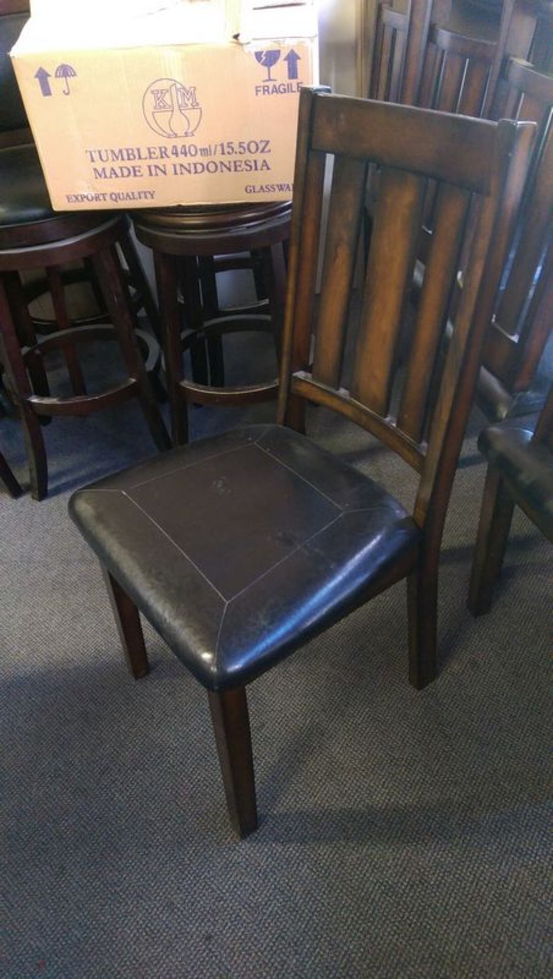 1 Wooden table with 4 padded chairs - Image 2 of 2