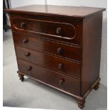 A late 19th/early 20th century mahogany chest of one long over four short drawers,