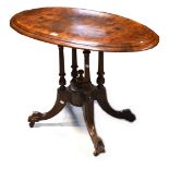 A Victorian walnut loo table of small proportions,
