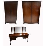 A Stag Minstrel bedroom suite comprising large double wardrobe, width 122cm,