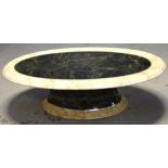 A c.1970 "Muller" of Mexico onyx oval coffee table, length 130cm.