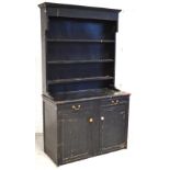 A c.1900 ebonised dresser, width 120cm (af).