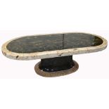 A c.1970 "Muller" of Mexico large onyx dining table of oval form, length 230cm.