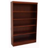 A large contemporary five shelf bookcase of simple form, width 125cm.