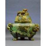 A Chinese russet included carved jade bowl and cover,