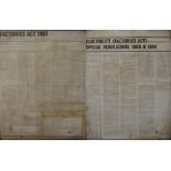 A pair of oak framed copies of The Factories Act 1961 reprinted March 1980 and The Electricity