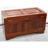 A mid 20th century Pakistani hardwood and brass inlaid chest,