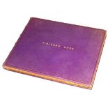 A purple leather bound visitors book with autographs to include Albert and Elizabeth dated 1932,