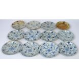 A set of twelve small Tek Sing cargo underglaze blue dishes, diameter 15cm (12).