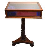 A Victorian mahogany free standing glazed display stand / case,