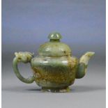 A Chinese jade and russet include teapot,