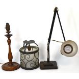 An early 20th century black anglepoise balanced arm desk lamp,