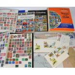 A quantity of stamps of the world contained within folders, albums,