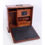 A Victorian mahogany travelling stationery box,