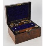 A Victorian walnut vanity case,