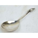 GEORG JENSEN; a large silver serving spoon in the "Blossom" pattern also known as "Magnolie" (no.