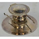 ALWYN CARR; a George V hallmarked silver inkwell,