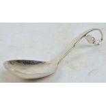 GEORG JENSEN; a hallmarked silver shallow sauce ladle, pattern no.