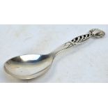 GEORG JENSEN; a silver serving spoon, pattern no.