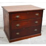 A 19th century mahogany three drawer chest of drawers, width 93 x 68cm deep.