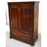 A William IV mahogany linen cupboard,