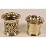 A Victorian hallmarked silver pot with flared crimped rim, Stokes & Ireland Ltd, Chester 1898,