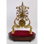 An early 19th century brass skeleton clock by Daniel Read of Ipswich,